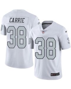 Raiders #38 T.J. Carrie White Men's Stitched NFL Limited Rush Jersey