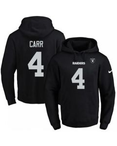 Raiders #4 Derek Carr Black Name & Number Pullover NFL Hoodie