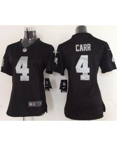Raiders #4 Derek Carr Black Team Color Women's Stitched NFL Elite Jersey