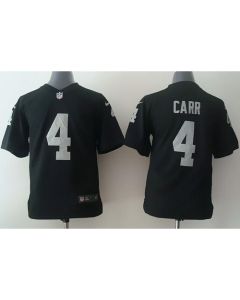Raiders #4 Derek Carr Black Team Color Youth Stitched NFL Elite Jersey
