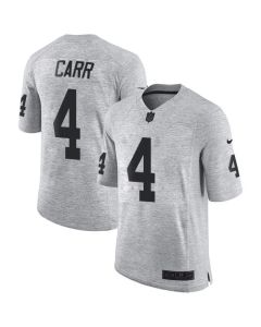 Raiders #4 Derek Carr Gray Men's Stitched NFL Limited Gridiron Gray II Jersey