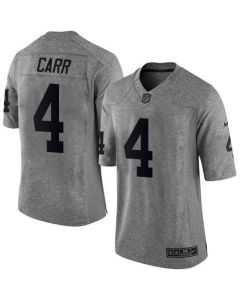 Raiders #4 Derek Carr Gray Men's Stitched NFL Limited Gridiron Gray Jersey