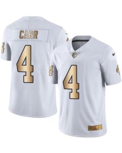 Raiders #4 Derek Carr White Men's Stitched NFL Limited Gold Rush Jersey