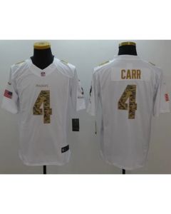 Raiders #4 Derek Carr White Men's Stitched NFL Limited Salute to Service Jersey