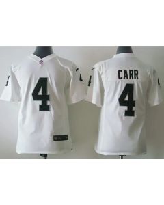 Raiders #4 Derek Carr White Youth Stitched NFL Elite Jersey