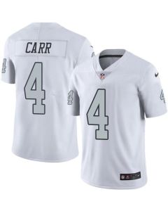 Raiders #4 Derek Carr White Youth Stitched NFL Limited Rush Jersey