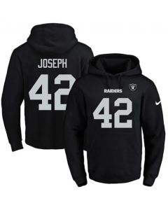 Raiders #42 Karl Joseph Black Name & Number Pullover NFL Hoodie