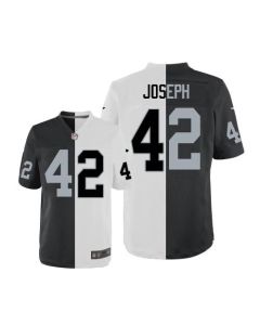 Raiders #42 Karl Joseph White/Black Men's Stitched NFL Elite Split Jersey