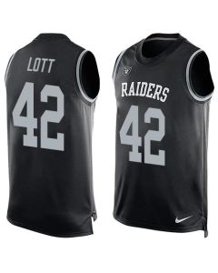 Raiders #42 Ronnie Lott Black Team Color Men's Stitched NFL Limited Tank Top Jersey