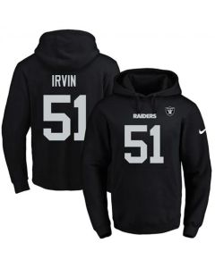 Raiders #51 Bruce Irvin Black Name & Number Pullover NFL Hoodie