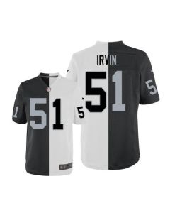 Raiders #51 Bruce Irvin White/Black Men's Stitched NFL Elite Split Jersey