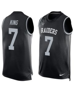 Raiders #7 Marquette King Black Team Color Men's Stitched NFL Limited Tank Top Jersey