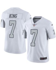 Raiders #7 Marquette King White Men's Stitched NFL Limited Rush Jersey