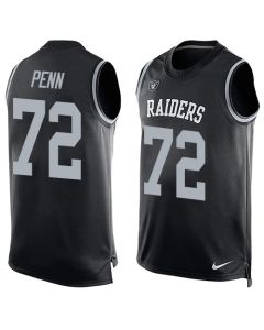 Raiders #72 Donald Penn Black Team Color Men's Stitched NFL Limited Tank Top Jersey
