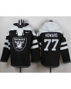 Raiders #77 Austin Howard Black Player Pullover NFL Hoodie