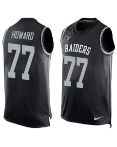 Raiders #77 Austin Howard Black Team Color Men's Stitched NFL Limited Tank Top Jersey