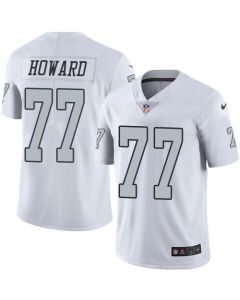 Raiders #77 Austin Howard White Men's Stitched NFL Limited Rush Jersey