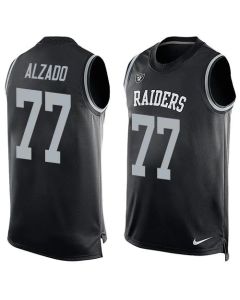 Raiders #77 Lyle Alzado Black Team Color Men's Stitched NFL Limited Tank Top Jersey