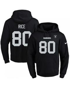 Raiders #80 Jerry Rice Black Name & Number Pullover NFL Hoodie