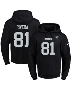Raiders #81 Mychal Rivera Black Name & Number Pullover NFL Hoodie