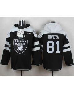 Raiders #81 Mychal Rivera Black Player Pullover NFL Hoodie