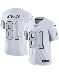 Raiders #81 Mychal Rivera White Men's Stitched NFL Limited Rush Jersey