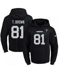 Raiders #81 Tim Brown Black Name & Number Pullover NFL Hoodie