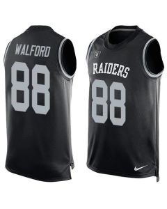 Raiders #88 Clive Walford Black Team Color Men's Stitched NFL Limited Tank Top Jersey