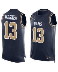 Rams #13 Kurt Warner Navy Blue Team Color Men's Stitched NFL Limited Tank Top Jersey