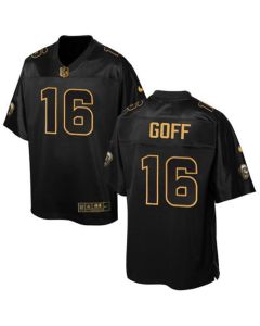 Rams #16 Jared Goff Black Men's Stitched NFL Elite Pro Line Gold Collection Jersey