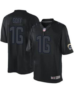 Rams #16 Jared Goff Black Men's Stitched NFL Impact Limited Jersey