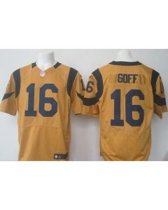 Rams #16 Jared Goff Gold Men's Stitched NFL Elite Rush Jersey