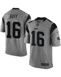 Rams #16 Jared Goff Gray Men's Stitched NFL Limited Gridiron Gray Jersey