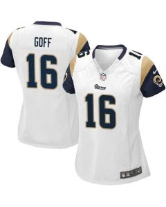 Rams #16 Jared Goff White Women's Stitched NFL Elite Jersey