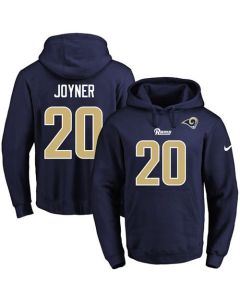Rams #20 Lamarcus Joyner Navy Blue Name & Number Pullover NFL Hoodie
