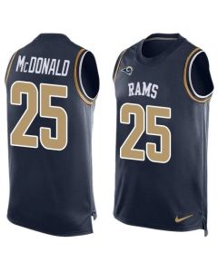 Rams #25 T.J. McDonald Navy Blue Team Color Men's Stitched NFL Limited Tank Top Jersey