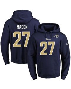 Rams #27 Tre Mason Navy Blue Name & Number Pullover NFL Hoodie