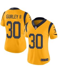 Rams #30 Todd Gurley II Gold Women's Stitched NFL Limited Rush Jersey
