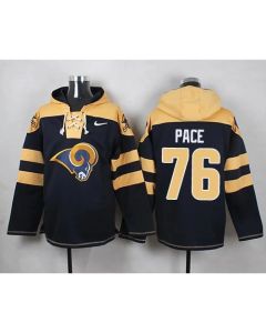 Rams #76 Orlando Pace Navy Blue Player Pullover NFL Hoodie