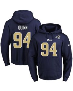 Rams #94 Robert Quinn Navy Blue Name & Number Pullover NFL Hoodie