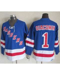 Rangers #1 Eddie Giacomin Light Blue CCM Throwback Stitched NHL Jersey