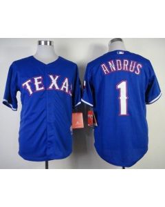 Rangers #1 Elvis Andrus Blue Stitched MLB Jersey