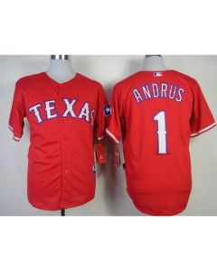 Rangers #1 Elvis Andrus Red Stitched MLB Jersey