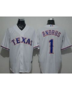 Rangers #1 Elvis Andrus White New Cool Base Stitched MLB Jersey
