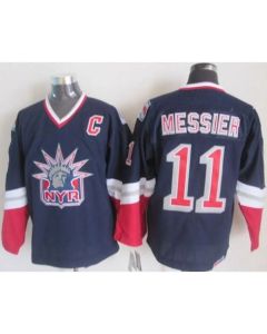 Rangers #11 Mark Messier Navy Blue CCM Statue of Liberty Stitched NHL Jersey