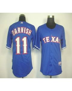 Rangers #11 Yu Darvish Blue 40th Anniversary Patch Cool Base Stitched MLB Jersey