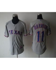 Rangers #11 Yu Darvish Grey 40th Anniversary Patch Cool Base Stitched MLB Jersey