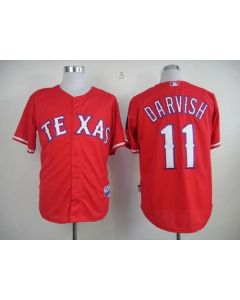 Rangers #11 Yu Darvish Red 40th Anniversary Patch Cool Base Stitched MLB Jersey
