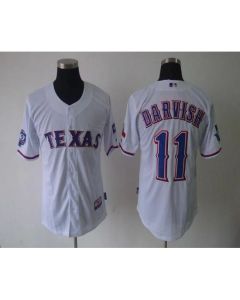 Rangers #11 Yu Darvish White 40th Anniversary Patch Cool Base Stitched MLB Jersey