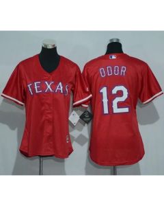 Rangers #12 Rougned Odor Red Women's Alternate Stitched MLB Jersey